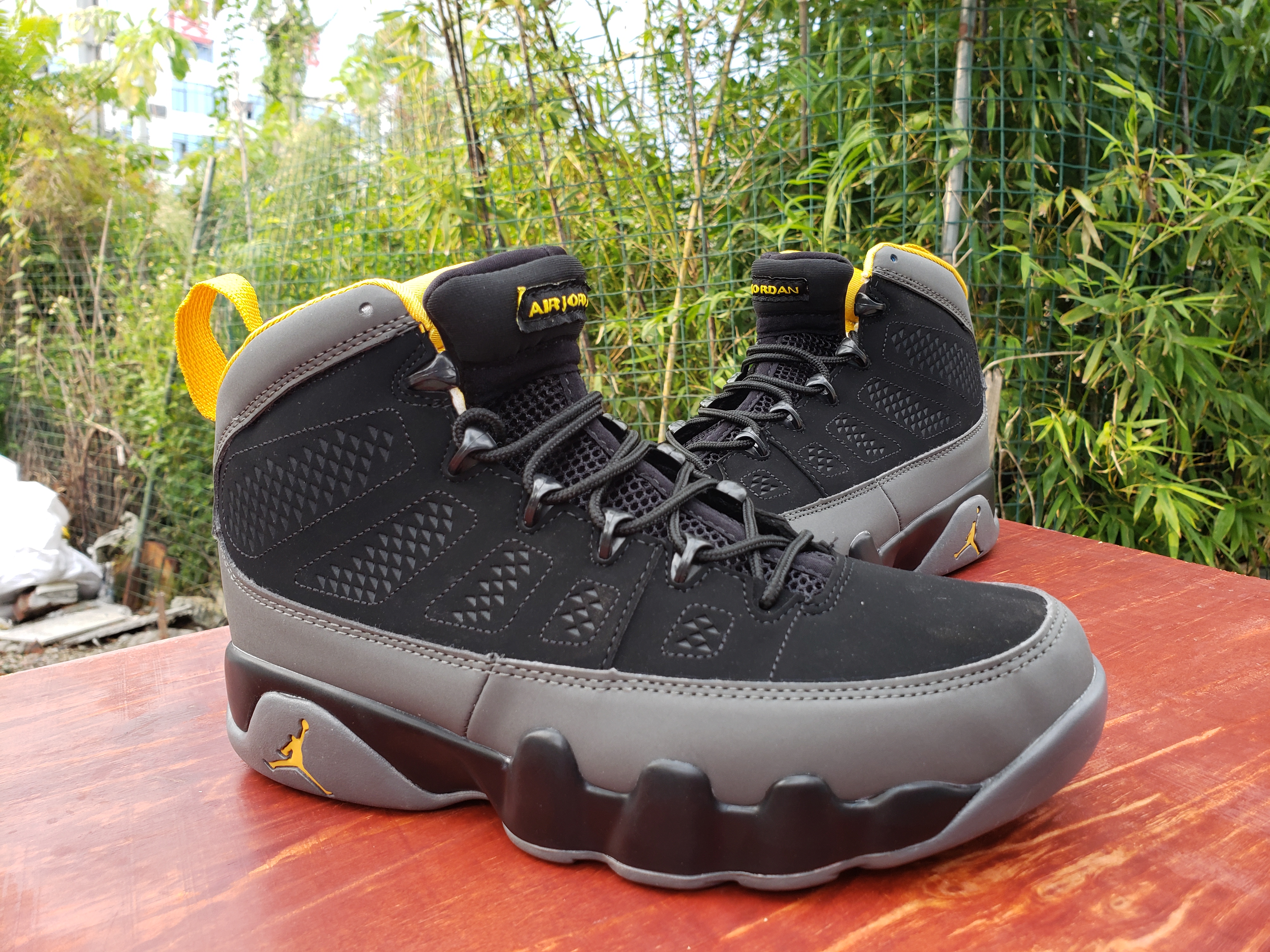 Original Air Jordan 9 Retro Black Grey Yellow - Click Image to Close